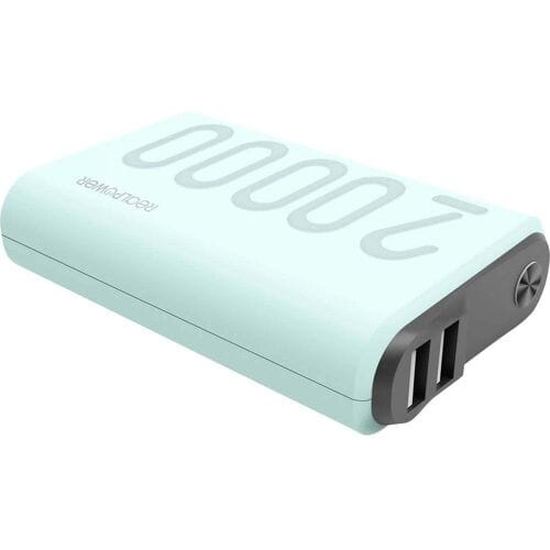 RealPower PB-20000 PD+ Nutopia 20.000 mAh Powerbank met USB-C Power Delivery voor snelladen met display, blauw groen
