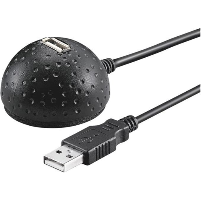 Pro USB 2.0 Hi-Speed extension cable with desktop foot black