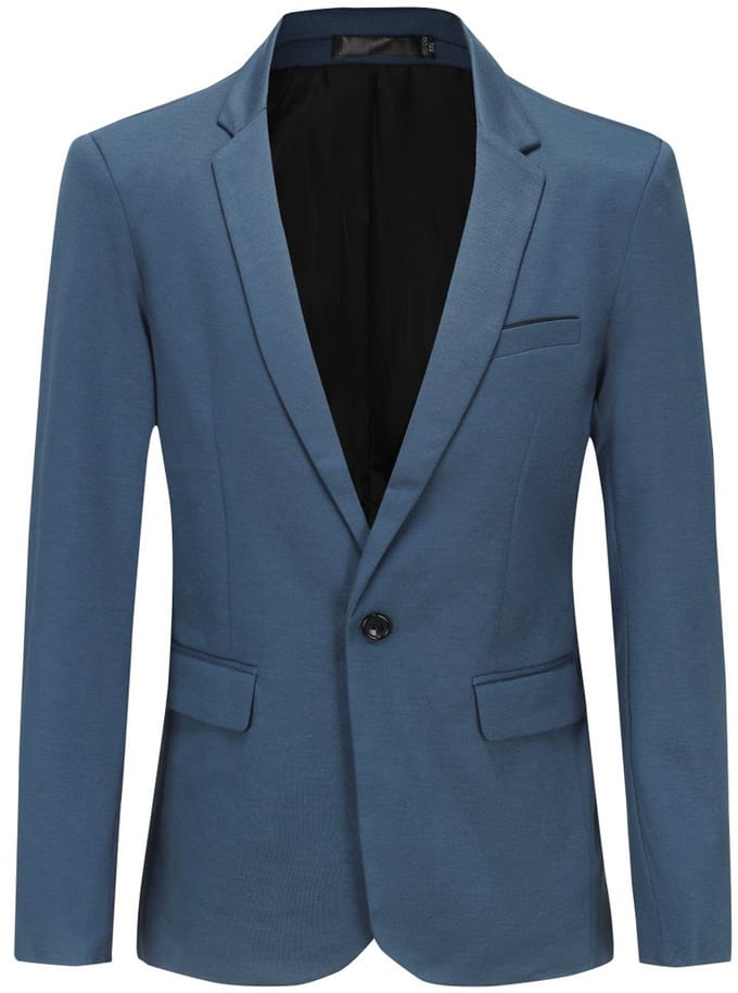 ALLTHEMEN Heren Blazer - Blazer Met Één Knoop - M