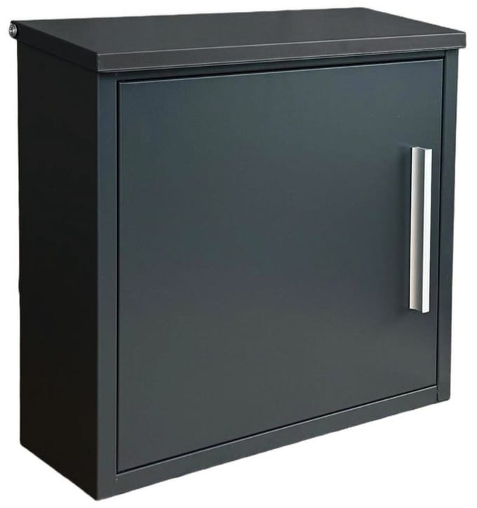 Brievenbus met slot - 35 x 33 x 12 cm - metaal - zwart