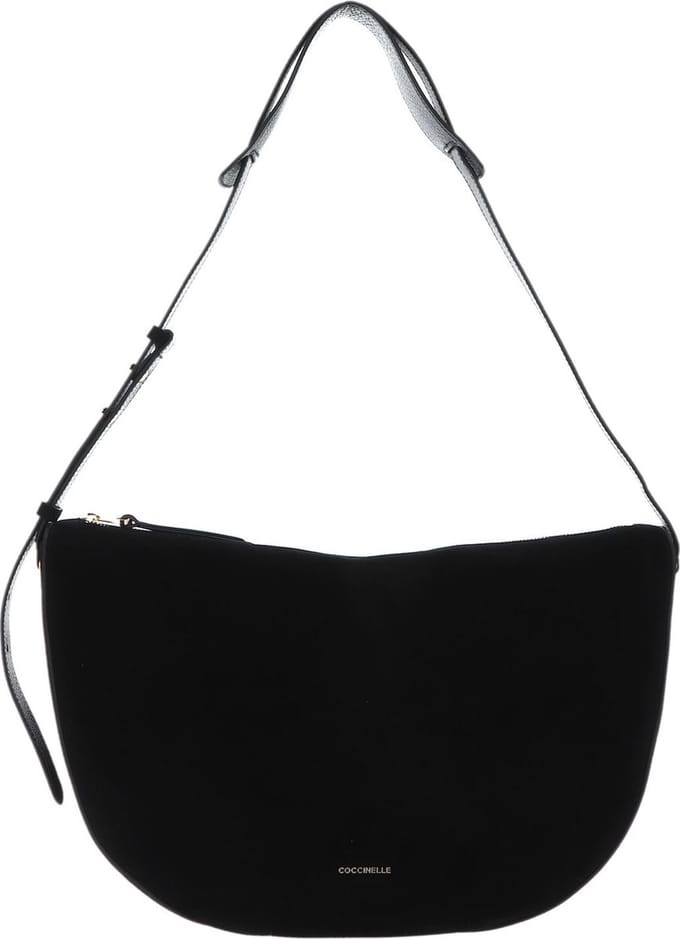 COCCINELLE Leren Schoudertas Lea Suede Shoulderbag Noir Zwart