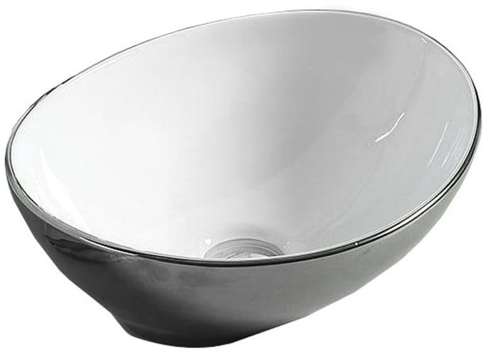 Mexen Elza opbouw waskom 40 x 33 cm, zilver/wit - 21014079