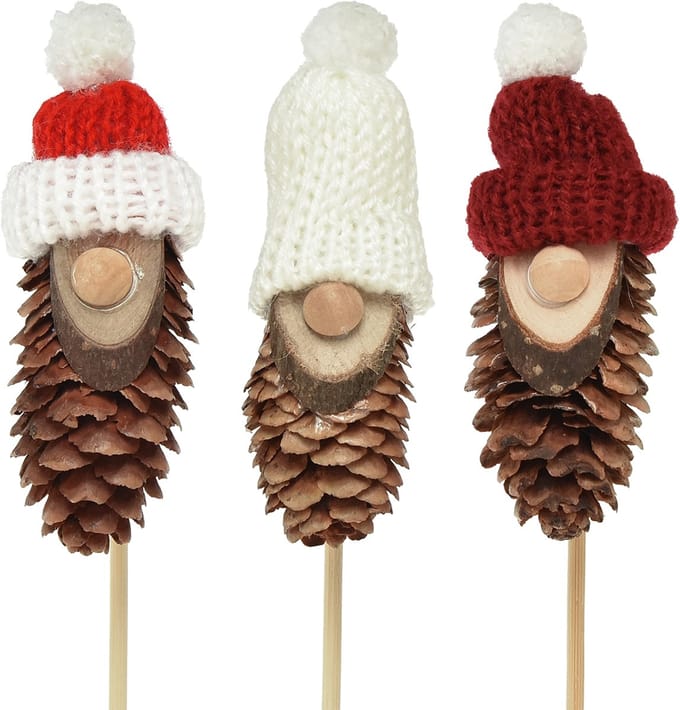 Kegelkabouter met hoed bloemstekkerkabouter 8cm 12 st, 12 Stück