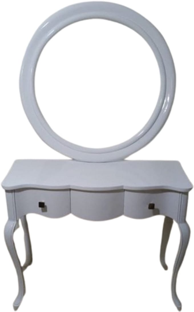 Ronde spiegel console wit
