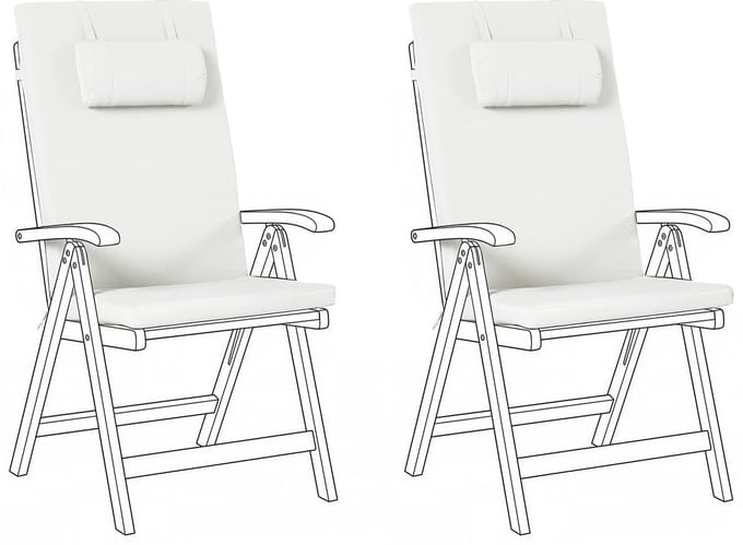 JAVA/AMAN PREMIUM - Tuinkussen set van 2 - Gebroken wit - Polyester