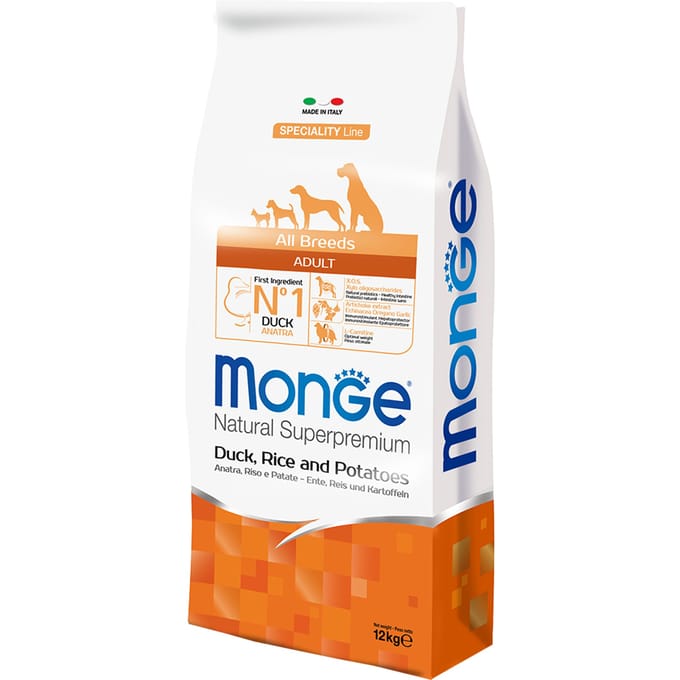 Monge Superpremium All Breeds Adult Eend, Rijst & Aardappel - 12 kg