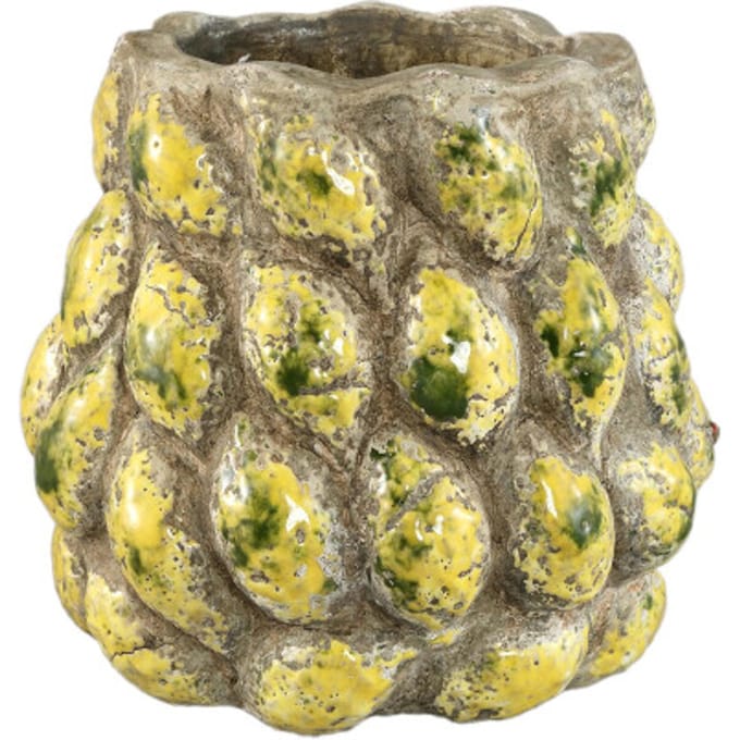 PTMD - Pot Fruitsy - Geel - 21.5x21.5x20.5cm