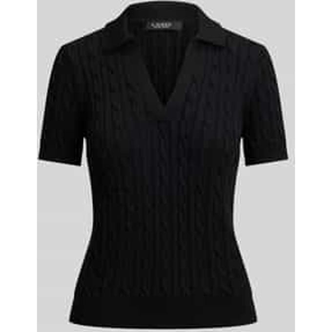 regular fit poloshirt van geweven katoenmix