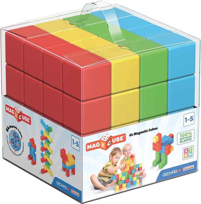 Geomag MagiCube Green Line Recycled - Magnetische Bouwblokken - 64-delig - Vanaf 4 jaar
