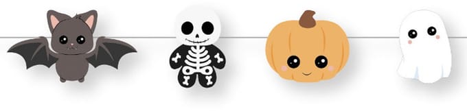 PARTYPRO - Kartonnen slinger "sweet Halloween" 3,5 m pompoenen en spoken