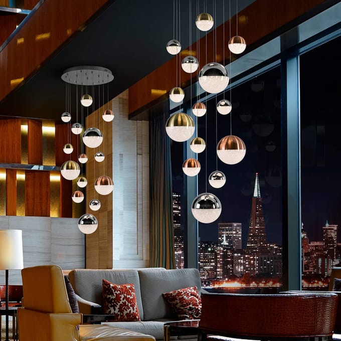 Schuller Valencia LED hanglamp Sphere meerkleurig 14-lamps, app