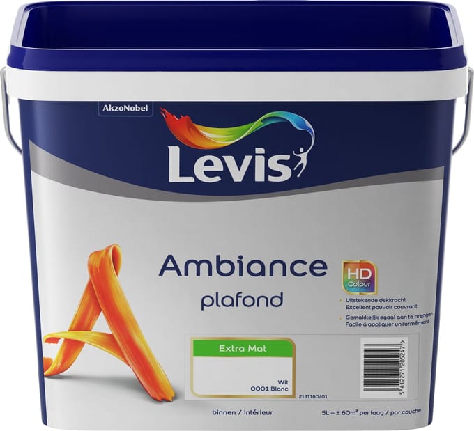Levis - Ambiance Plafond - Wit - 5 L