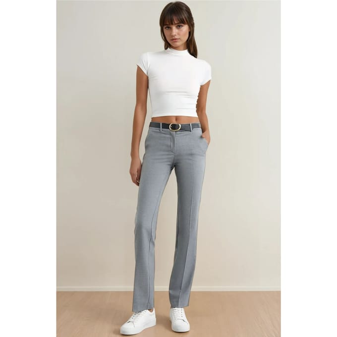Hoge Taille Rechte Pijpen Broek