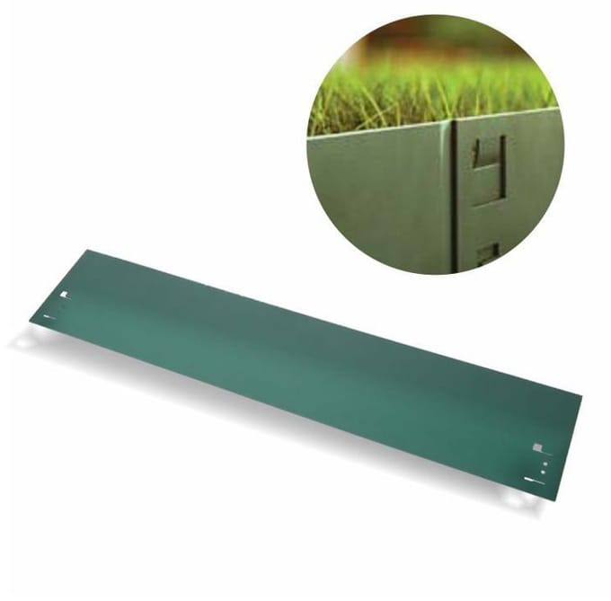 Borderrand metaal 13,5cm x 120cm Groen | Gazonrand | Kantopsluiting