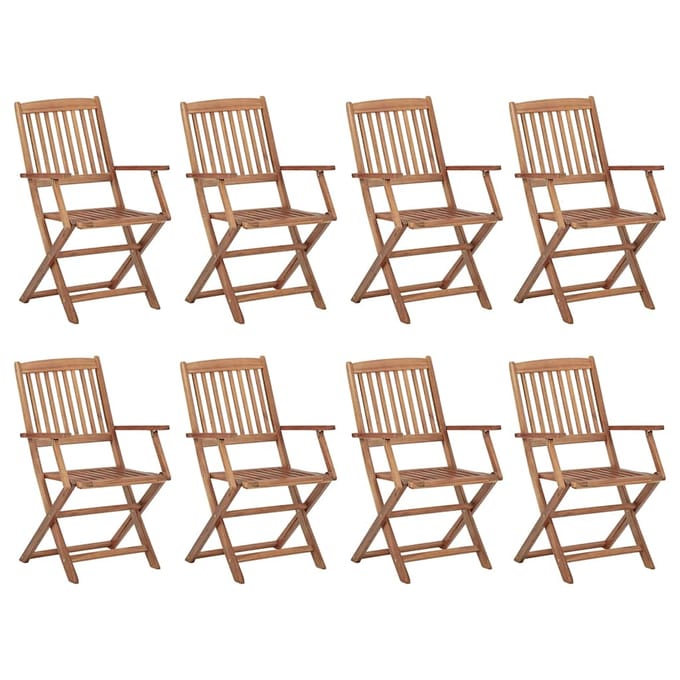 vidaXL - Opklapbare - stoelen, - 8 - stuks, - van - massief - acaciahout
