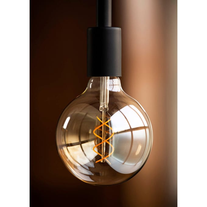 Bailey Spiraled Basis G95 LED Filament Globe Lamp E27 4W Goud - 144338