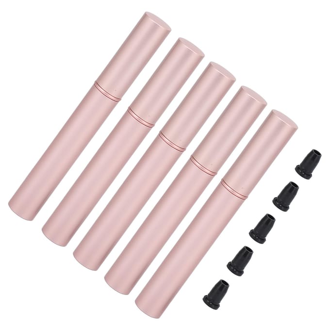 5 stuks 4ml Lege Eyeliner Tubes met Borstel Aluminium Wimpergroeivloeistoffles Navulbare Container gray