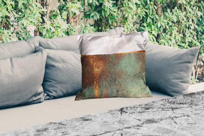 Buitenkussen Weerbestendig - Abstract - Luxe - Goud - 50x50 cm