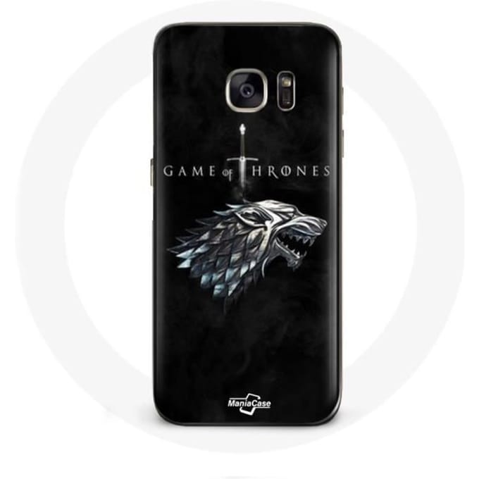 Coque - Game of Thrones - Samsung Galaxy S7 Edge - Logo La maison Stark - Rigide - Noir