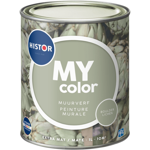 Histor MY Color Muurverf Extra Mat - Reinigbaar - Extra Dekkend - 1L - Boulder Lichen - Lichtgroen