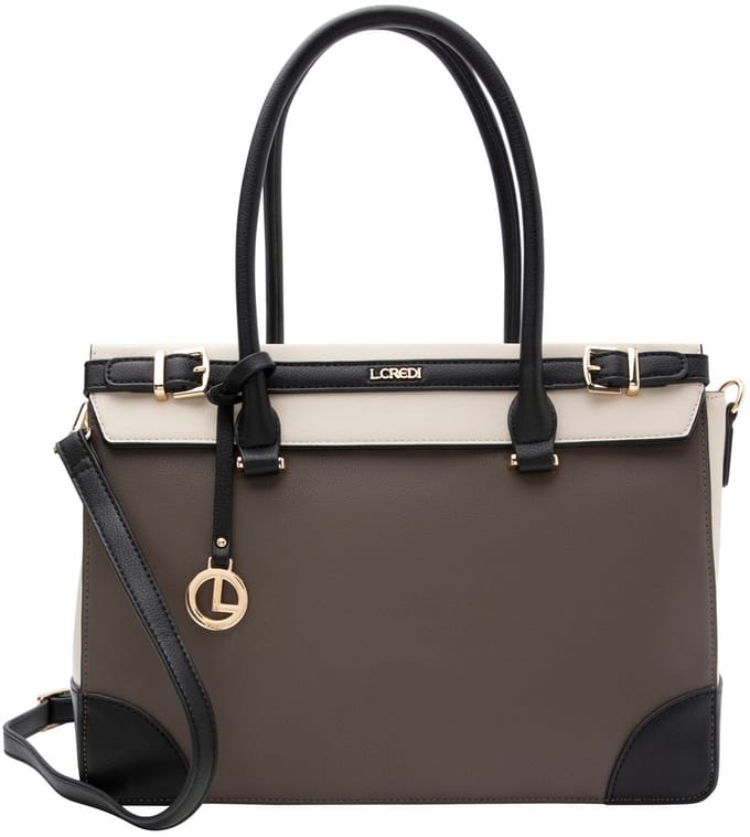 L.CREDI shopper schoudertas Plamena Shopper Dark Taupe Multi veelkleurig