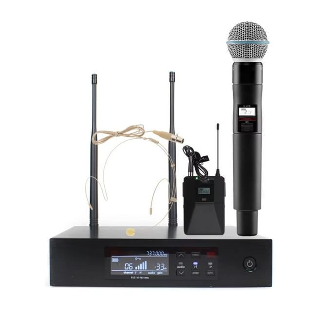 QLXD4 True Diversity Condense Professioneel Draadloos Lapel Microfoonsysteem voor Live UHF Draadloze Microfoon Karaoke