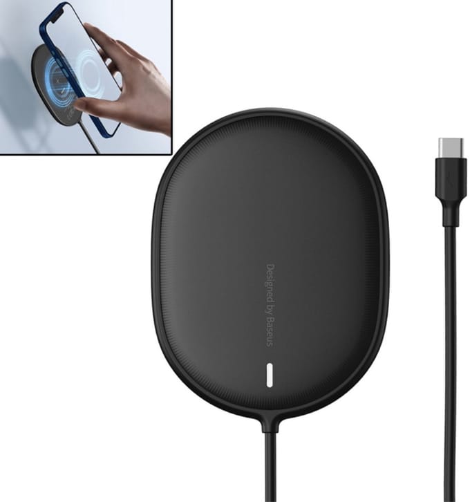 Baseus Magnetisch Wireless Draadloos Qi Charging Opladen Pad 15W - Zwart