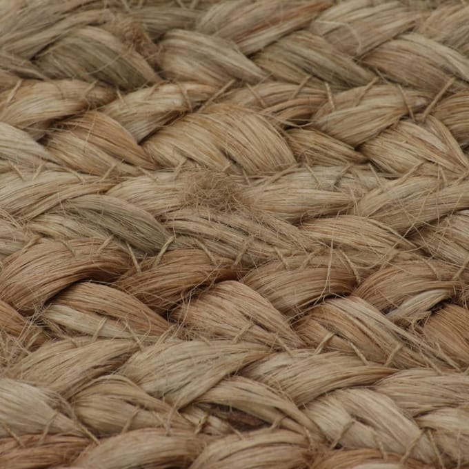 vidaXL - Tapijt - rond - 150 - cm - gevlochten - jute