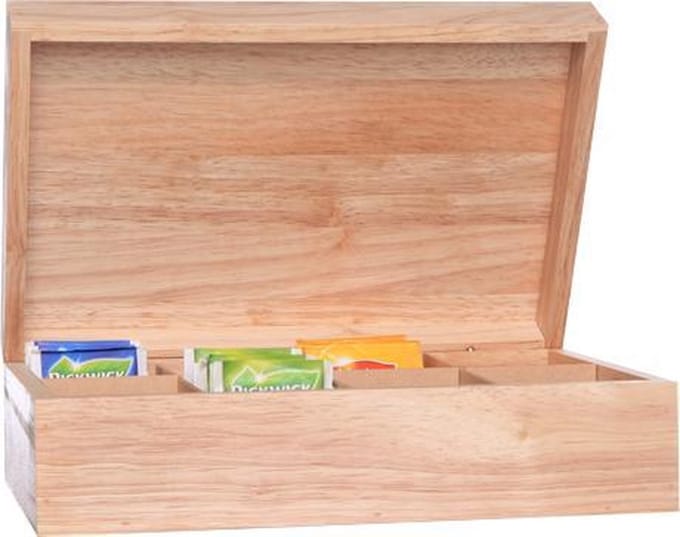 Cosy&Trendy Theedoos Hout - 8 vaks - 29 x 19 cm