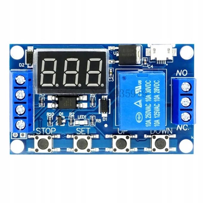 Rosfix Tijdrelaismodule Micro USB - Programmeerbaar Tijdrelais - 6–20V/5V USB, Trigger 3,8–20V