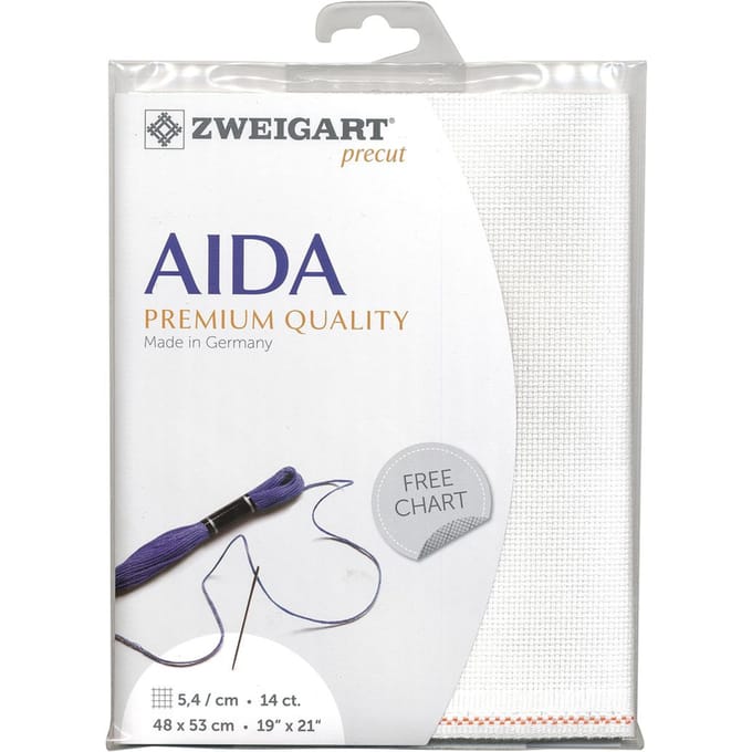 Aftakkingstype ster Aida, voorgesneden 48 x 53 cm - Wit