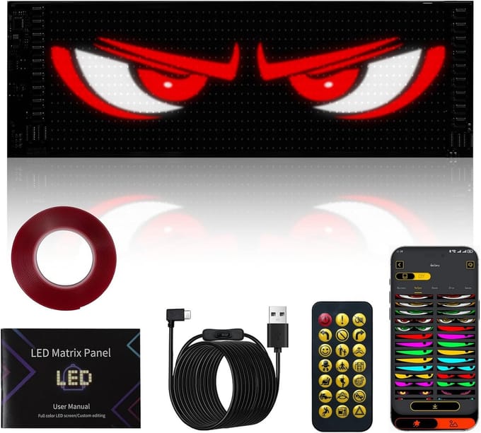 Programmeerbaar LED Scherm voor Auto en Binnen, Bluetooth USB