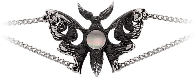 Alchemy Gothic - Gothic Armband - Lunar Moth - voor Vrouwen - zwart-zilverkleurig