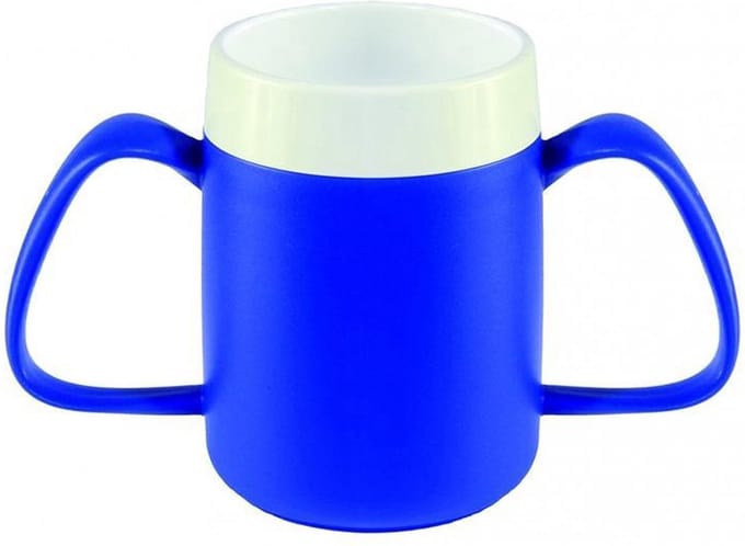 Conische Warmhoudbeker met Dubbel Handvat - Blauw