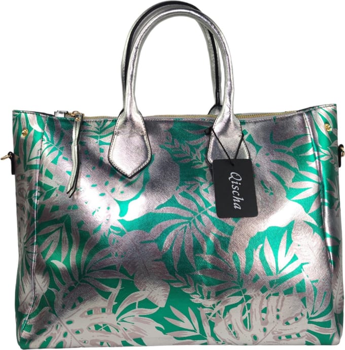 Qischa® - Handtas - dames - Schoudertas - Schopper - zilver - 100% recycled