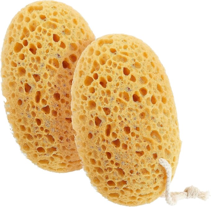 Solidchoice - Set van 2 Exfoliërende Bad Sponsen met Hangkoord