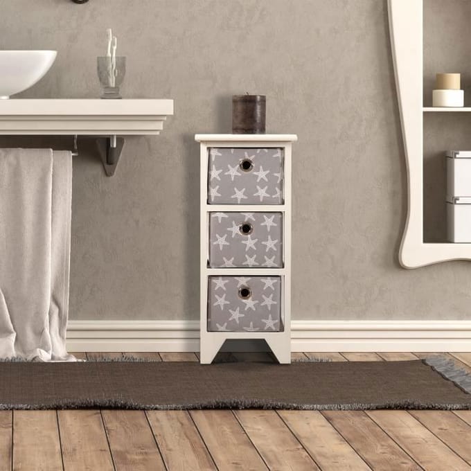 Meuble de salle de bain - VERSA - Starfish - Bois - Gris - 58 x 29 x 23 cm gris