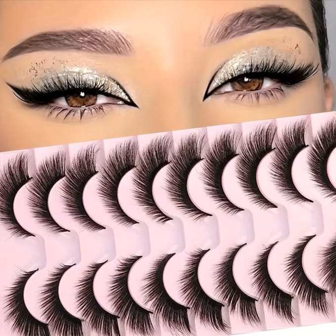@ Lu’s Today® – Basic Beauty Essentials – Nepwimpers - Wimperstrips – Wispy Style – 10 Paar – Zwart – Comfortabele Pasvorm