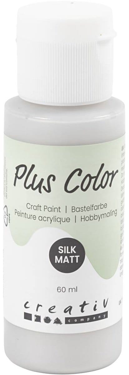 Plus Color Acrylverf, zilver, 60 ml/ 1 fles