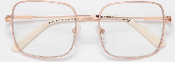 GLAS Wilma Leesbril sterkte +2.00 rosegoud - Metaal - Vierkant