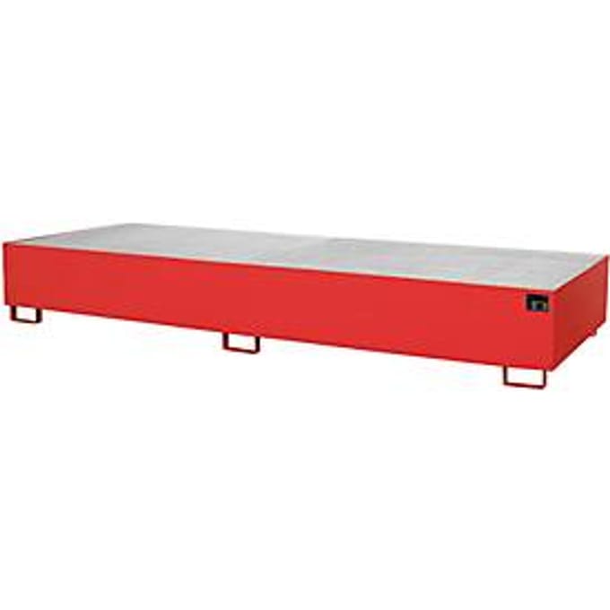 Stellinglekbak type RW/GR 3600-3, met rooster, rood RAL3000
