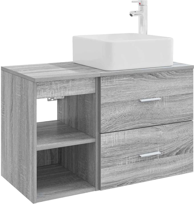 vidaXL - Badkamerkast - set - 2 - st - Grijs - Sonoma - 79,5 - x - 41 - x - 80 - cm