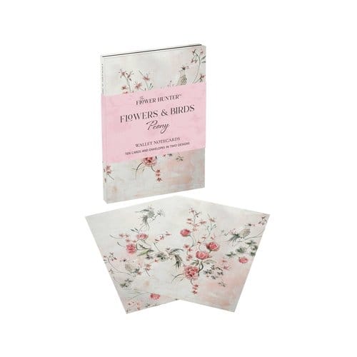 Flowers & Birds Peony Wallet Notecards - Lucy Hunter