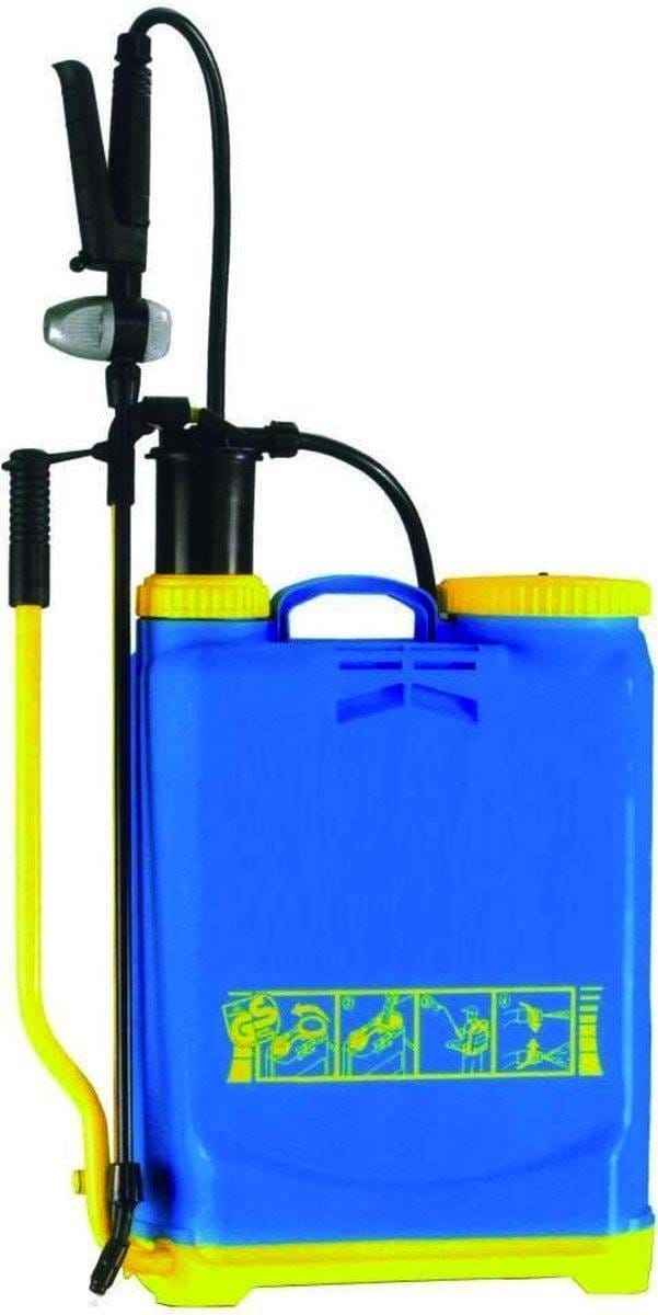 Rugspuit kunststof met zijzwengel, 16-liter