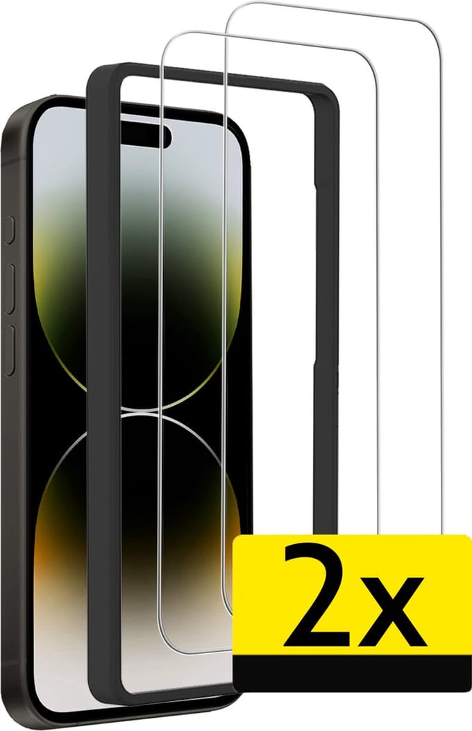 Screenprotector - Geschikt voor Apple iPhone 14 Pro Max - 2 Stuks - Met Installatie Frame - Beschermglas - Gehard Glas - Tempered Glass - Screen Protector