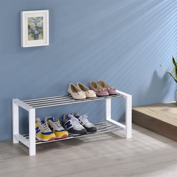 Schoenenrek ARINA met 2 planken, wit