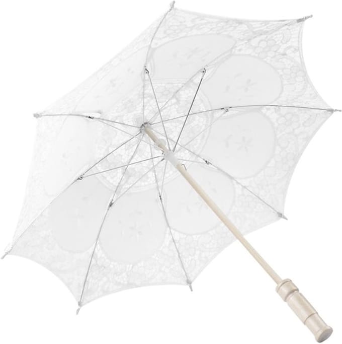 Allecto - Communie Umbrellaee Parasol - Bruiloft Paraplu - Wit