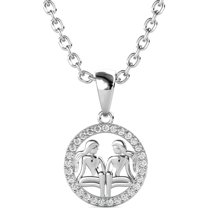 Tweelingen Zodiac Hangers - Zilver en Kristal