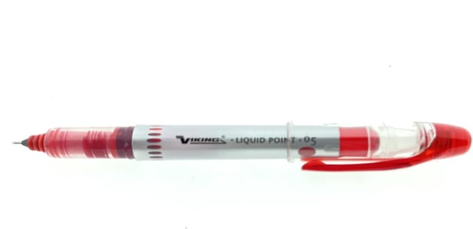 Viking rollerpen met vloeibare inkt, needlepoint rood 0.5mm