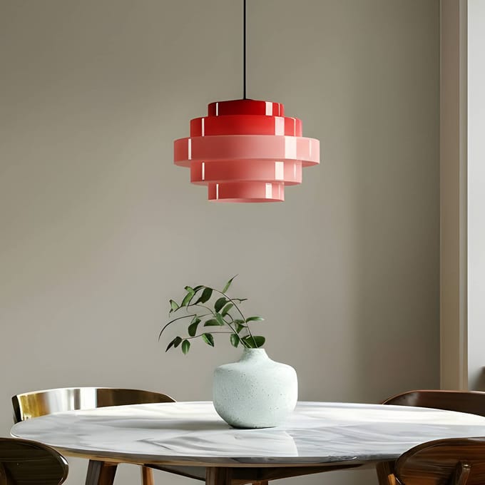 ALDEX Hanglamp Filo, rood, Ø 28 cm, glas